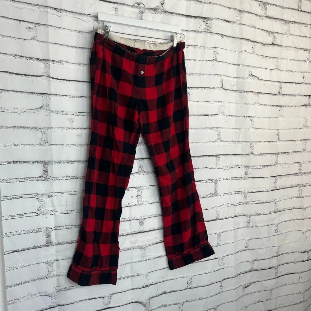 J.Crew Red Black Buffalo Plaid Flannel Pajama Pants Men’s Small Cotton Lounge